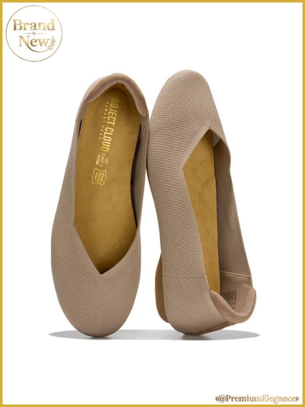 Womens Memory Foam Ballet Flats Slip On Breathable Non-Slip